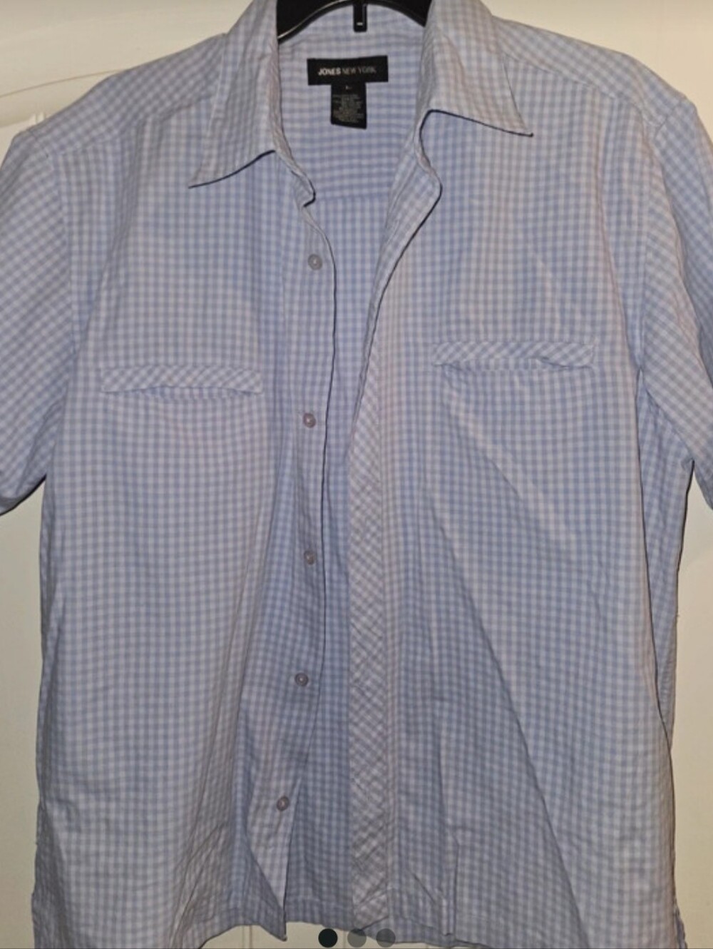 Jones New York Light Purple Gingham Button-Down Shirt